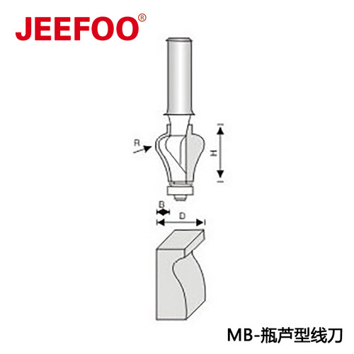 1/2*7/16木工雕刻刀具修边机刀头大锣机人造石刀头瓶芦型线铣刀