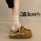 绝美厚底内增高包头拖鞋 大码 女外穿2026新款 春季 女鞋 41到42勃肯鞋