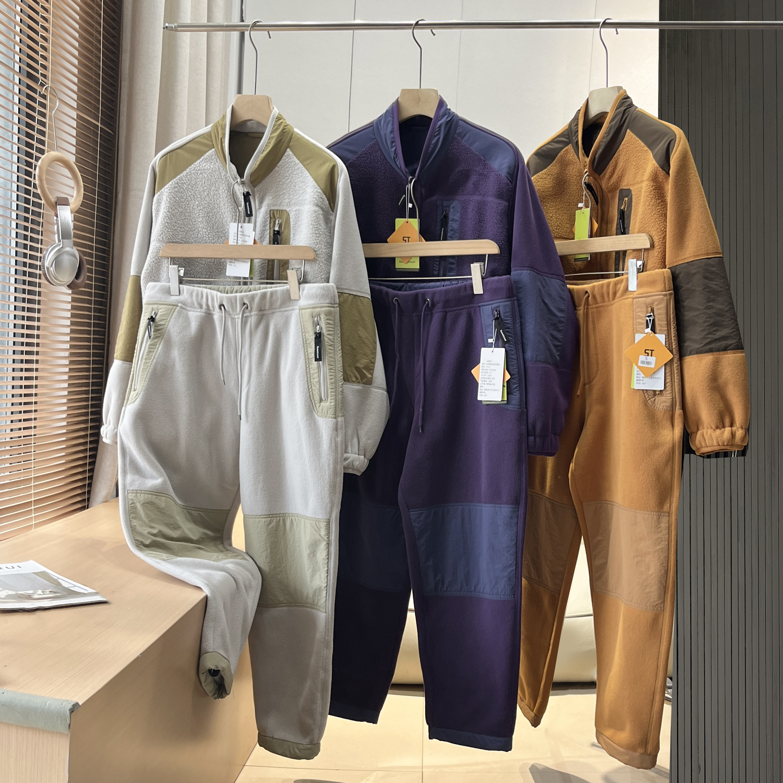 冬装男女装户外双面穿摇粒绒外套