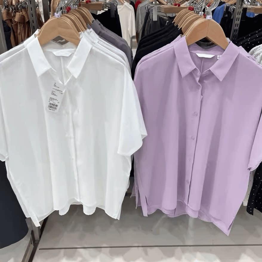 短袖衬衣夏季女士纯色易打理通勤