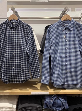 476016 476014 春夏新款男装女装优质长绒棉格子衬衫长袖衬衣