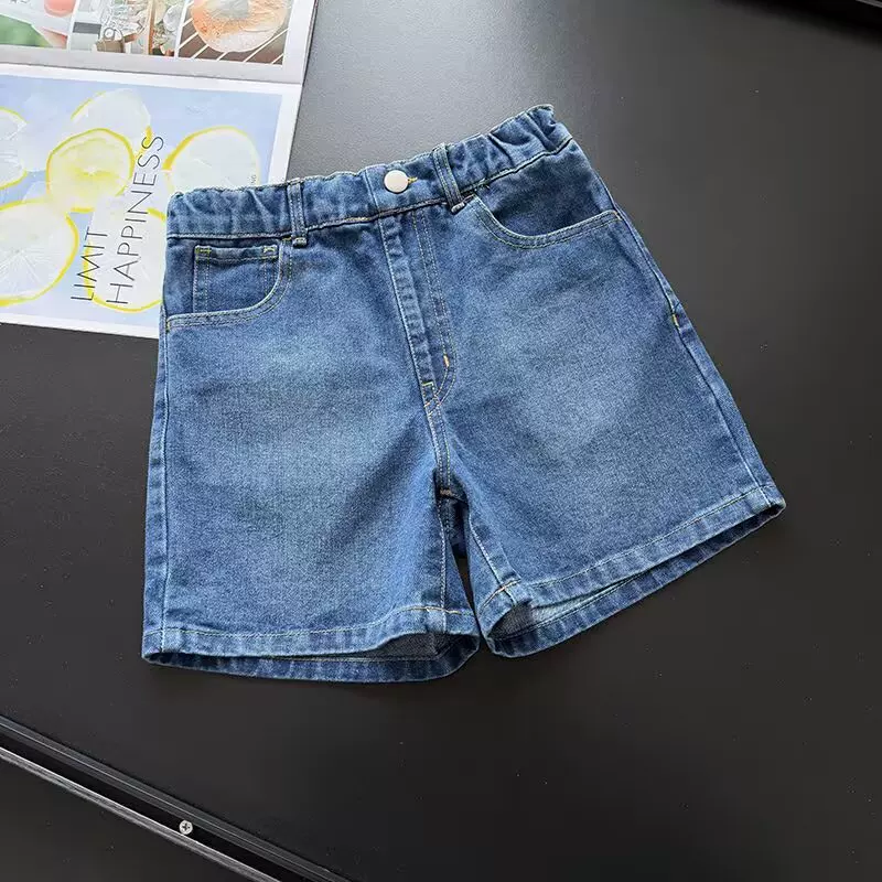 JM483327 夏季女童童装牛仔短裤水洗产品百搭松紧腰休闲裤裤子