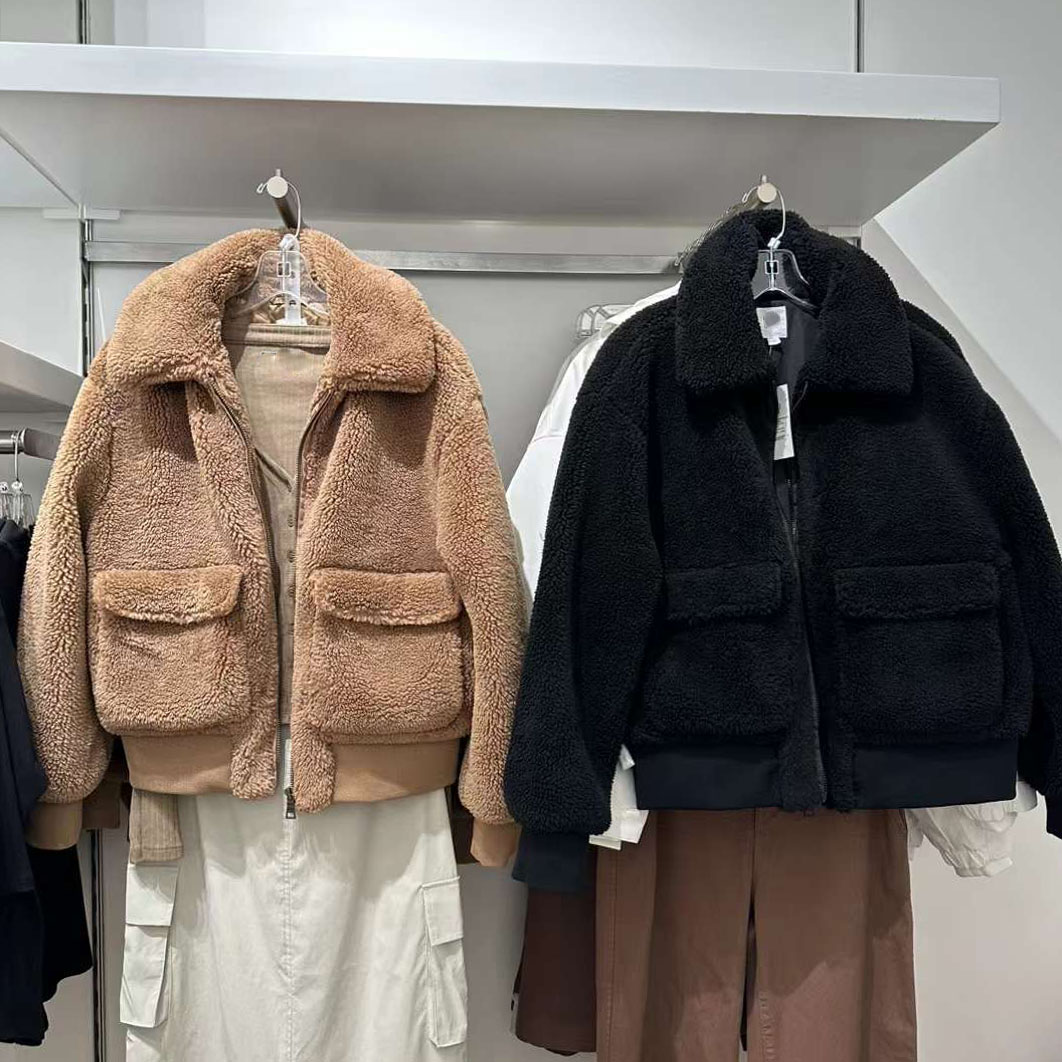 秋冬仿羊羔绒宽松外套