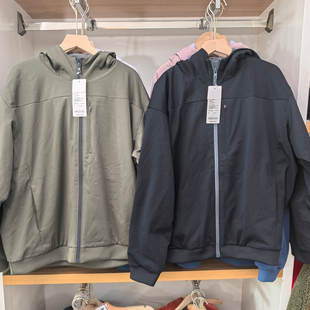 481182 冬季男装防风摇粒绒拉链连帽开衫/长袖外套保暖夹克