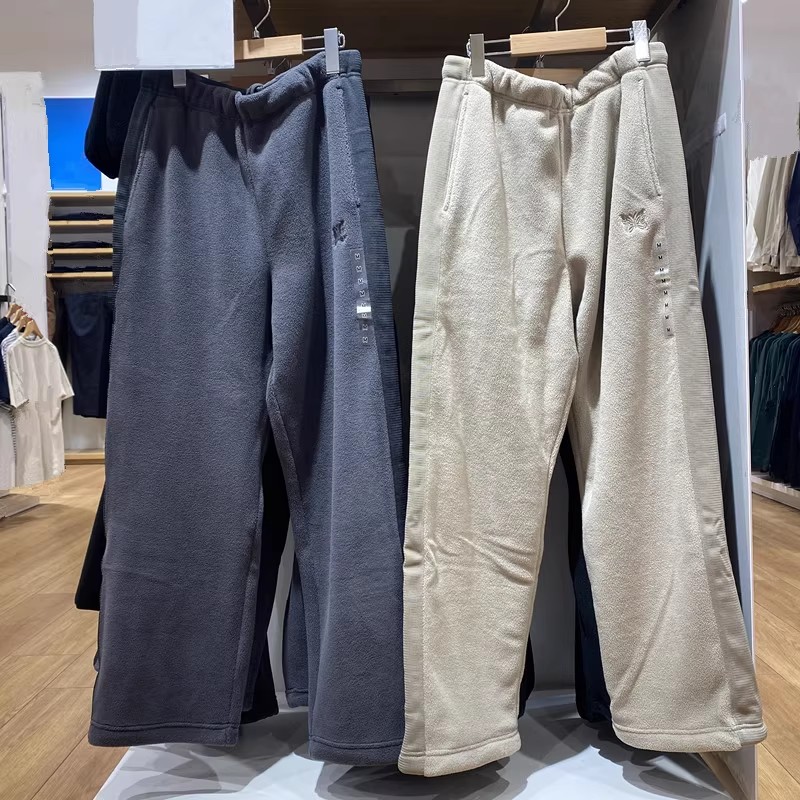 日系秋冬男装女装摇粒绒长裤