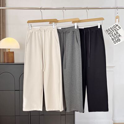 冬季女装混纺加绒松紧长裤