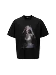 Dehz Prison Shadow American Retro Style Non-Printed Short-Sleeved T-Shirt for Men, Summer Loose Casual Versatile Top