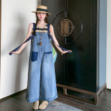 【25新款】拼色宽松百搭牛仔背带裤270-8212P125控188，女装连体裤，浙宝270