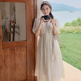 2023【夏季现货】包容性强V领设计泡泡袖连衣裙270-2377P115控168，女装连衣裙，浙宝270