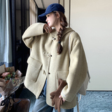 【现货】香草绿连帽双面毛呢大衣270-8967P235控345，女装毛呢外套，浙宝270