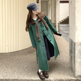 【新款】现货新色系配腰带双面毛呢大衣270-7105P265控368，女装毛呢外套，浙宝270