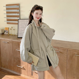 26新款已出货】米色系大口袋抽绳休闲宽松外套270-7206P165控268，女装短外套，浙宝270