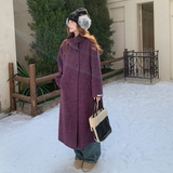 【新款】货源充足蓝莓紫立领双面羊绒大衣270-7123P295控388，女装毛呢外套，浙宝270