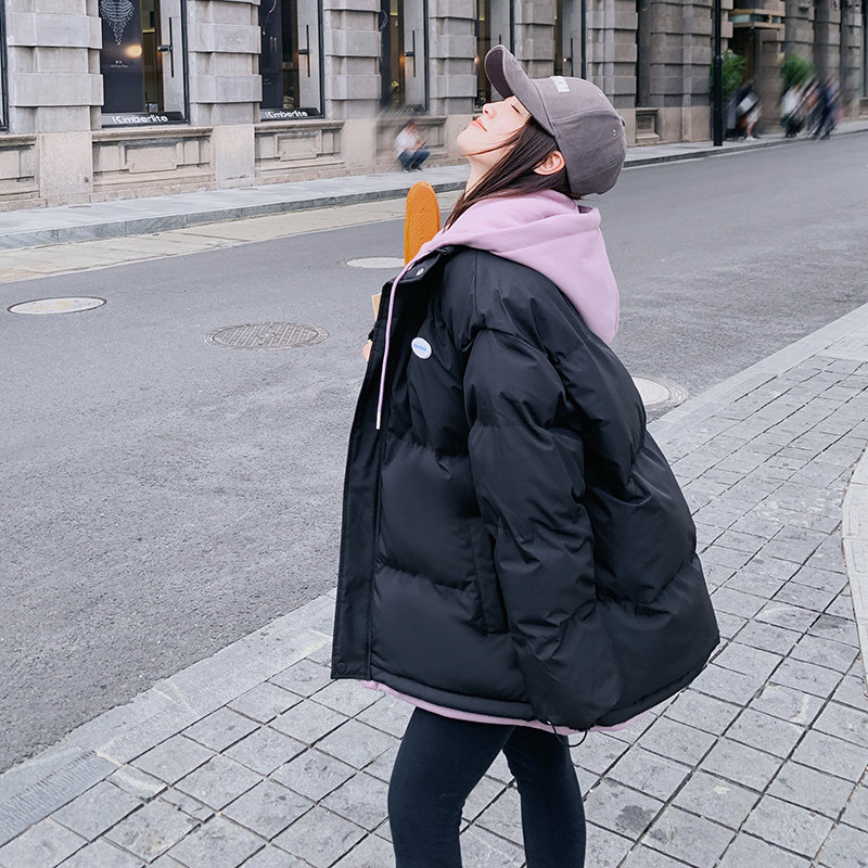 【新款现货】假两件连帽宽松棉服外套270-2283P175控258图片