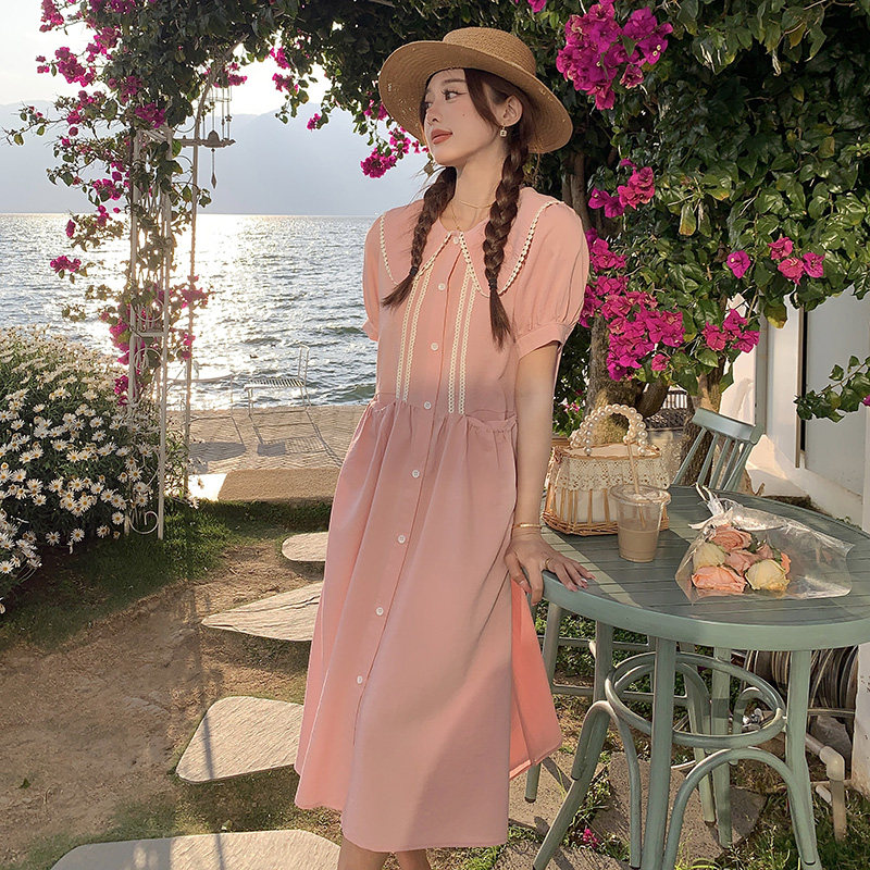 【现货】小清新粉色减龄连衣裙270-2333P115控168图片