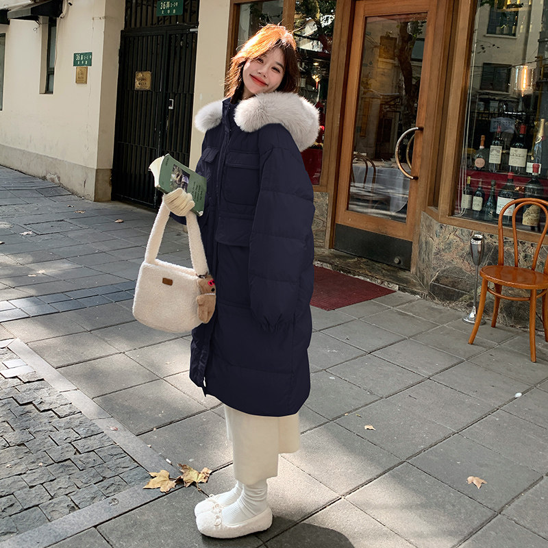 现货【数据好】加大毛领连帽长款羽绒服外套270-8826P285控398,女装羽绒服,浙宝270