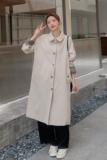 2022秋季新款！！格子拼接长款风衣外套270-2237-P145控198，女装风衣，浙宝270