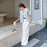 【26新款】浅蓝色复古格纹拼接牛仔外套270-7203P155控248，女装短外套，浙宝270