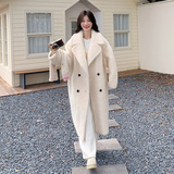 新款现货】中长款颗粒绒西装韩版宽松大衣270-7110P255控388，女装皮草，浙宝270