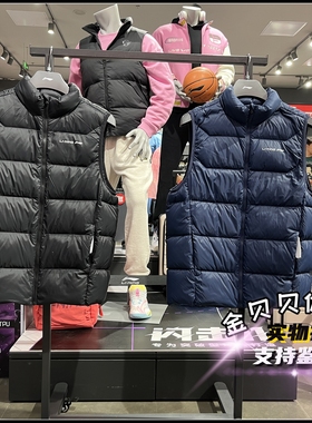 李宁羽绒马甲2025冬季新款男子轻盈保暖舒适运动休闲背心AMRV077