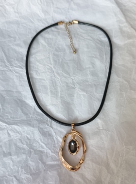 青岛外贸饰品潮流时尚金色太阳花双层叠戴高级气质项链2025爆款