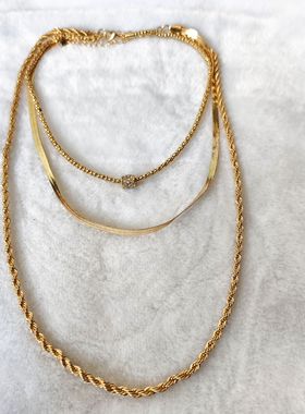 青岛外贸饰品春秋夏季新款潮流时尚百搭简约气质多层裸链子项链