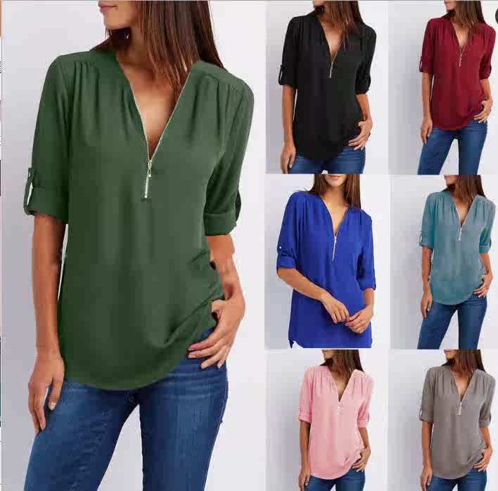 Big size 5XL shirt Women Chiffon Blouse long sleeve t-shirtin the Women's clothing/Boutique , Shirt  category - from Buy2taobao.com to provide professional Taobao agent buy service