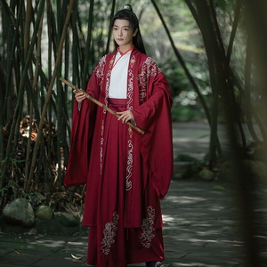 花容【苍鹭】男女交领汉服齐腰魏晋大袖衫刺绣情侣学生套装班服