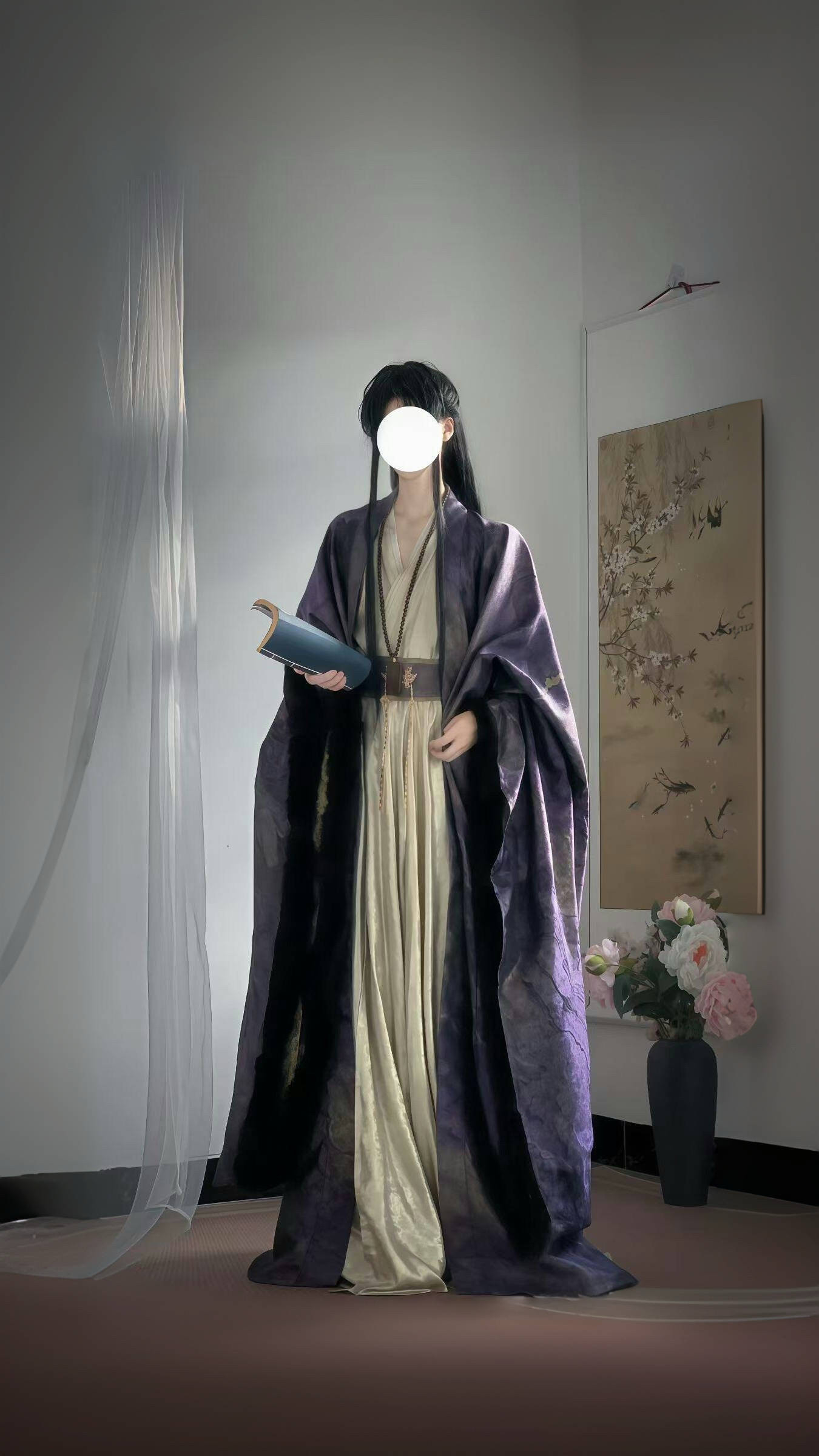 北辰魏晋紫渐变大袖汉服套装
