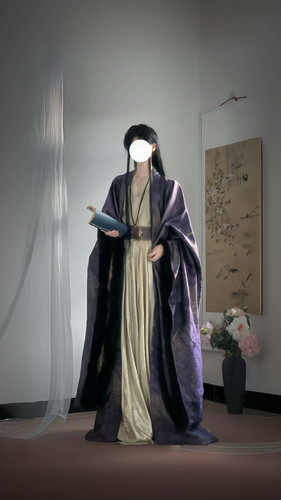 北辰魏晋紫渐变大袖汉服套装