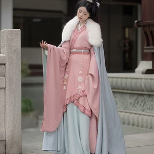 唐韵【小玉】秋冬款魏晋风汉服南北朝上衣齐腰破裙斗篷氛围感纯色