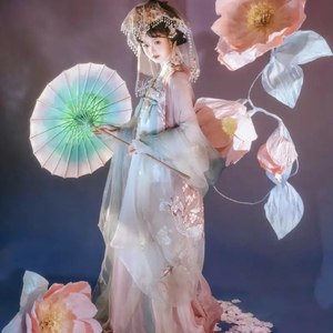 汉服女春樱原创唐制齐胸儒裙日常刺绣大袖超仙汉元素女套装春秋款