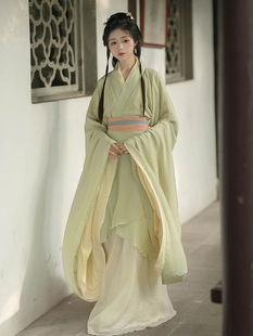 原创春夏汉服女超仙古风日常魏晋南北朝大袖交领古装学生仙气套装