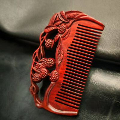 紫檀木梳子女生随身便携生日礼物