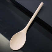 圆头实木勺长柄搅拌勺韩式 原木勺子家用整木质汤勺沙拉勺无漆无蜡