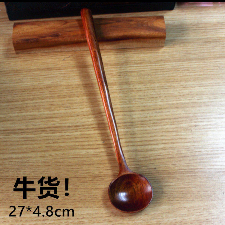 日式实木勺子餐具汤匙木汤勺调羹长柄木勺家用饭勺大号小号木勺子