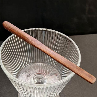 无漆无蜡高档黑胡桃木咖啡搅拌棒长柄木质蜂蜜牛奶搅拌勺酸奶勺棒