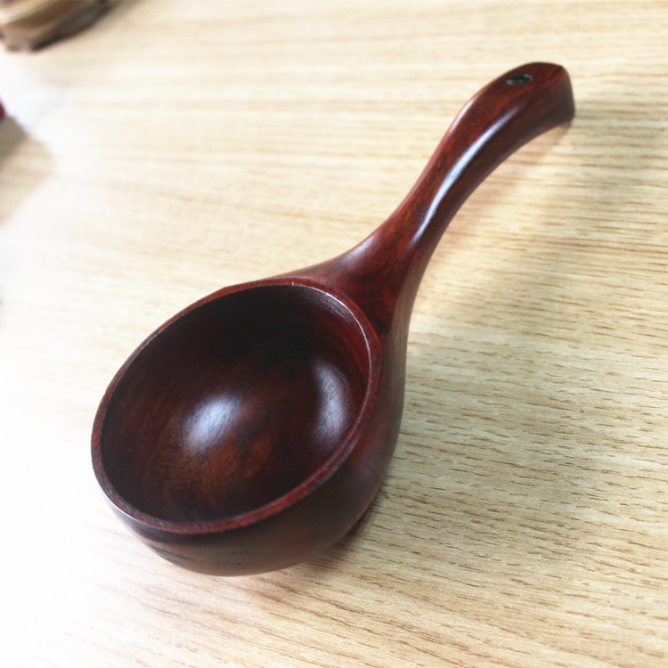 日式实木勺长柄水瓢家用沐浴木瓢泡澡舀水勺汤勺米勺饭勺榉木加厚