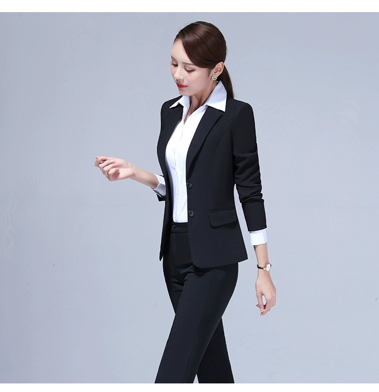 小西装女职业装西装套装马甲OL长袖西服美容师酒店前台工作服修身