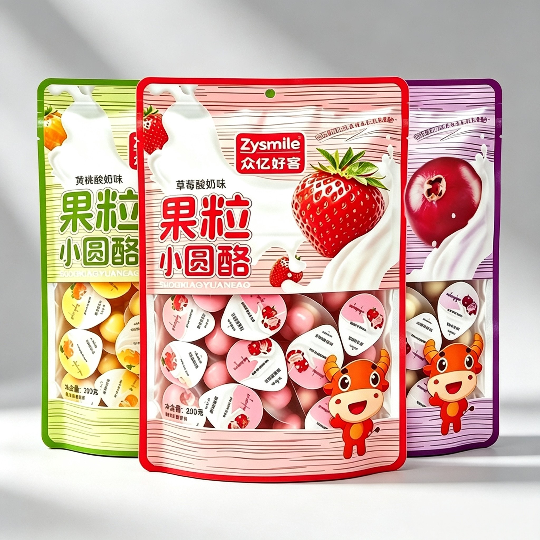 【正品】高铁同款众亿好客果粒小园酪独立包装奶香果粒健康零食