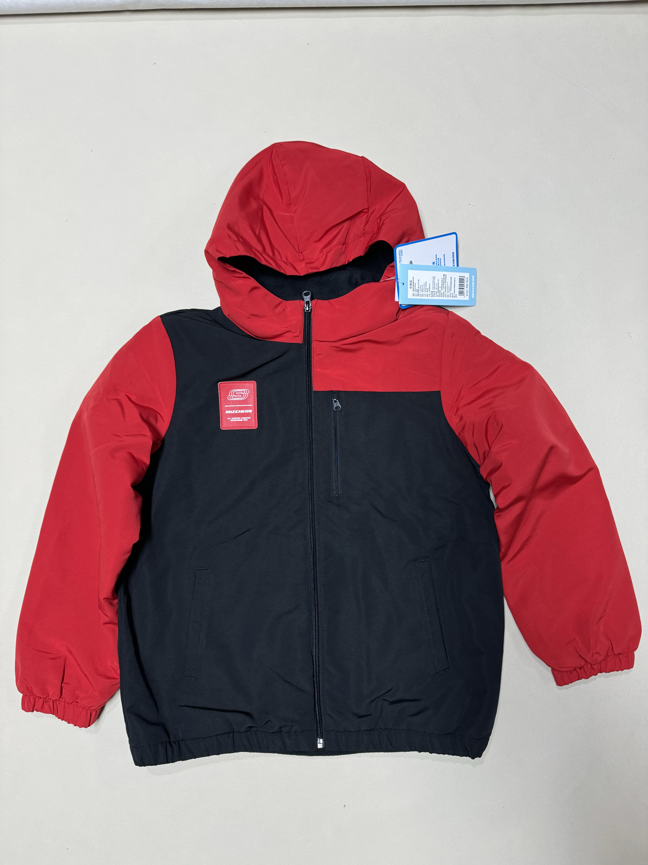 Skechers斯凯奇男童梭织外套秋冬两件套运动休闲连帽夹克L422B099