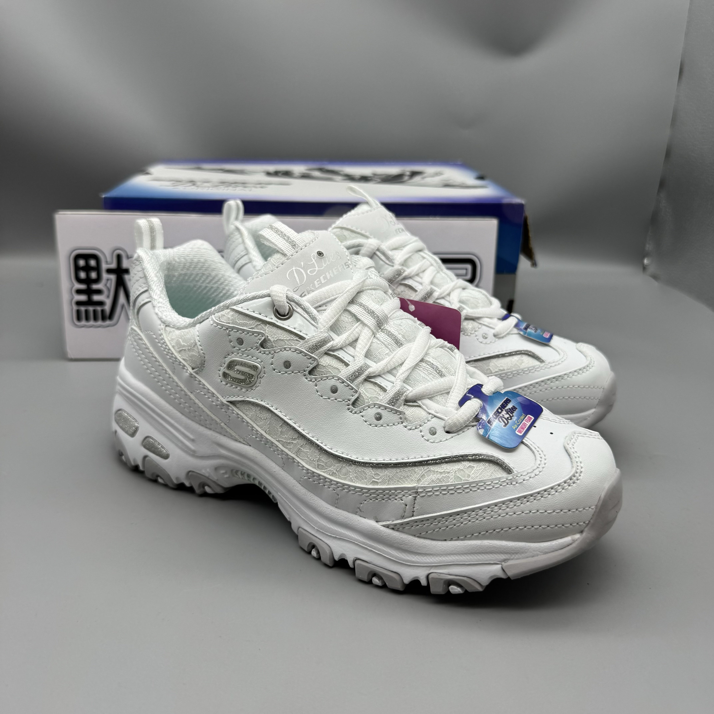 Skechers斯凯奇女鞋新蕾丝熊猫鞋厚底增高百搭老爹鞋运动鞋11959