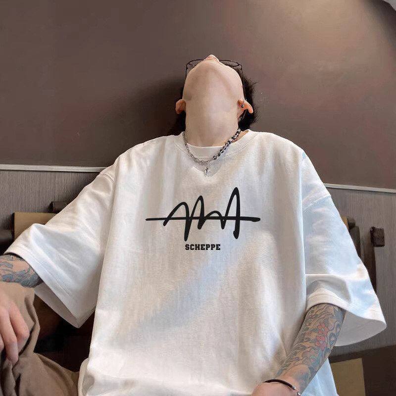 宽松纯棉潮流上衣半袖短袖初高中学生帅气夏季重磅痞T恤男青少年