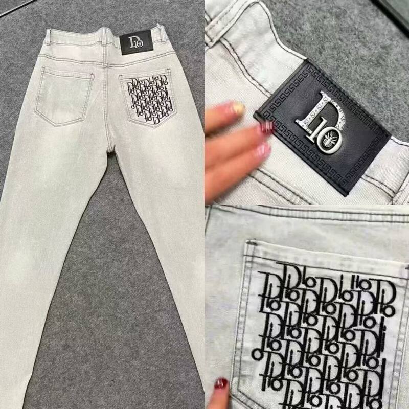 潮牌休闲高腰长裤国裤直筒复古男女新款拖地小个子百搭欧货牛仔裤