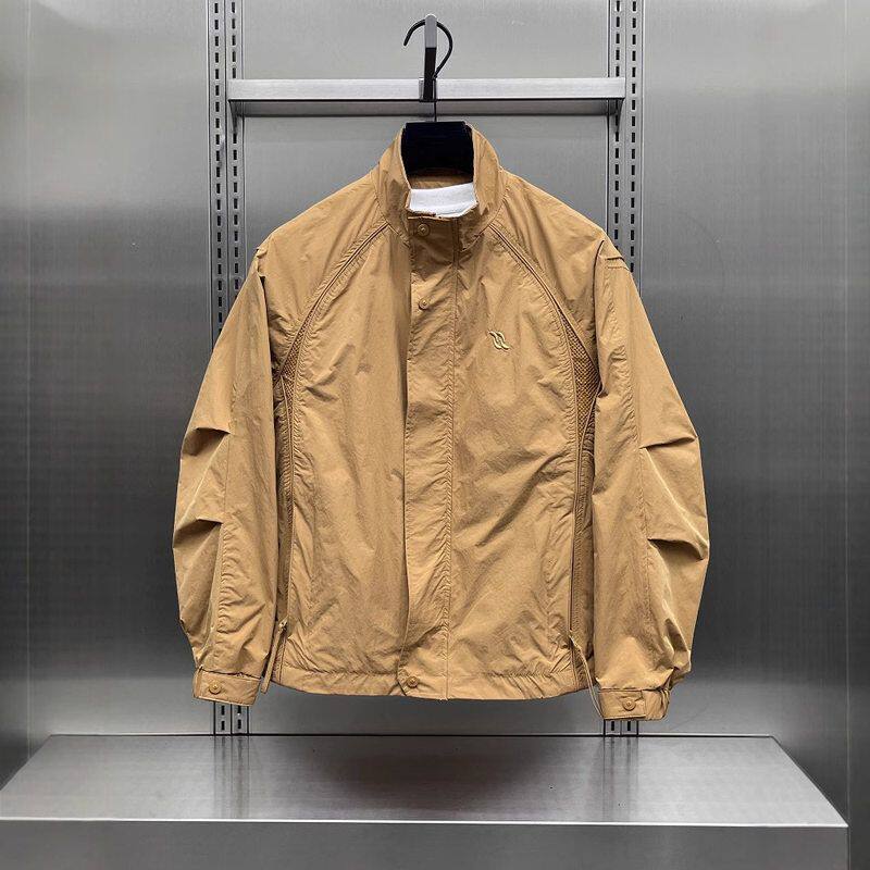 2025工装上衣夹克立领外套韩版新款潮牌拼接高级感秋季男士痞帅