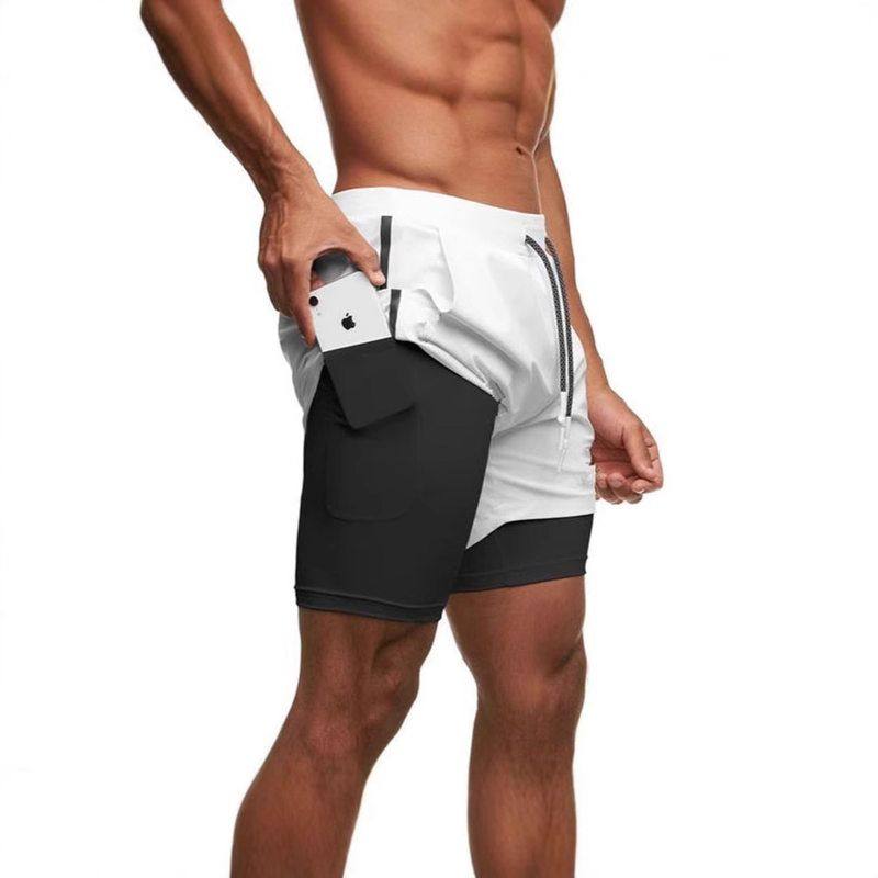 健身高弹篮球跑步训练裤夏季双层男五分裤蹲速干运动短裤深防走光,男装,休闲裤,淘宝优惠券,粉丝福利购,淘宝优惠卷