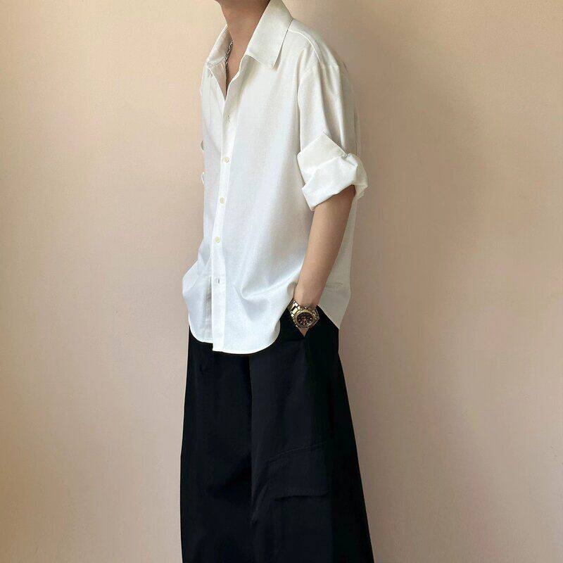 老钱男短袖衬衫亚麻夏薄款上衣