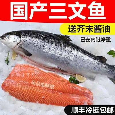 【特价】顺丰新疆冰鲜三文鱼整条一整只开片去刺刺身中段专用即食