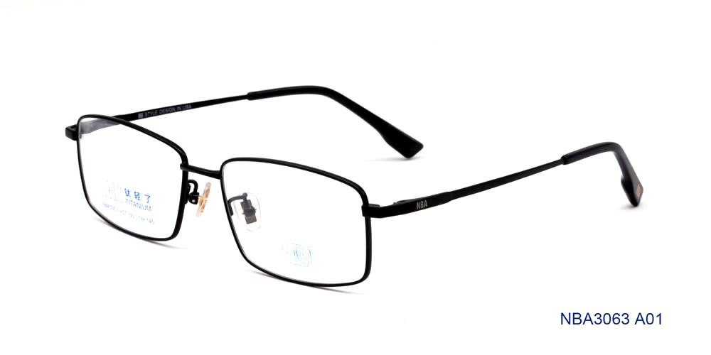 正品NBA3063 男女纯钛近视眼镜框架复古大框近视平光眼镜金属全框