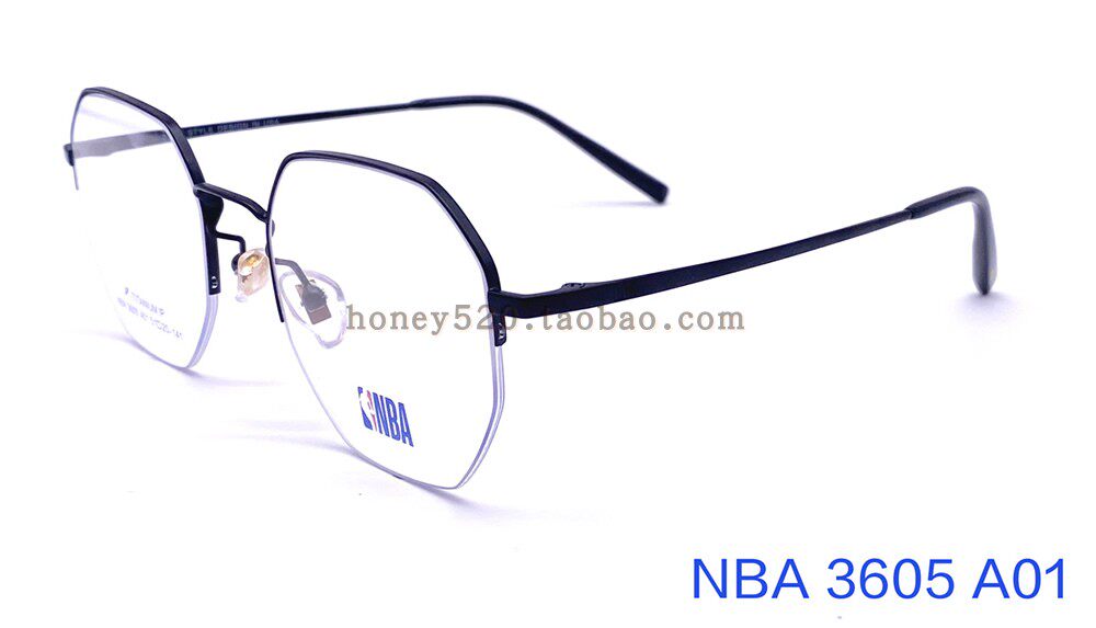 正品NBA3605钛框眼镜半框女近视配度数素颜明星镜框架3606男全框
